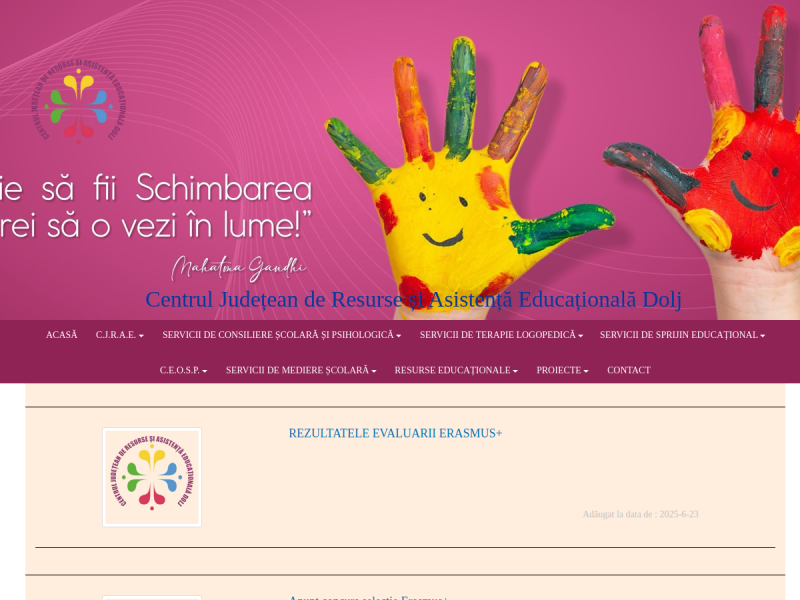 Imagine pentru website-ul unitatii: CENTRUL JUDEȚEAN DE RESURSE ȘI ASISTENȚĂ EDUCAȚIONALĂ