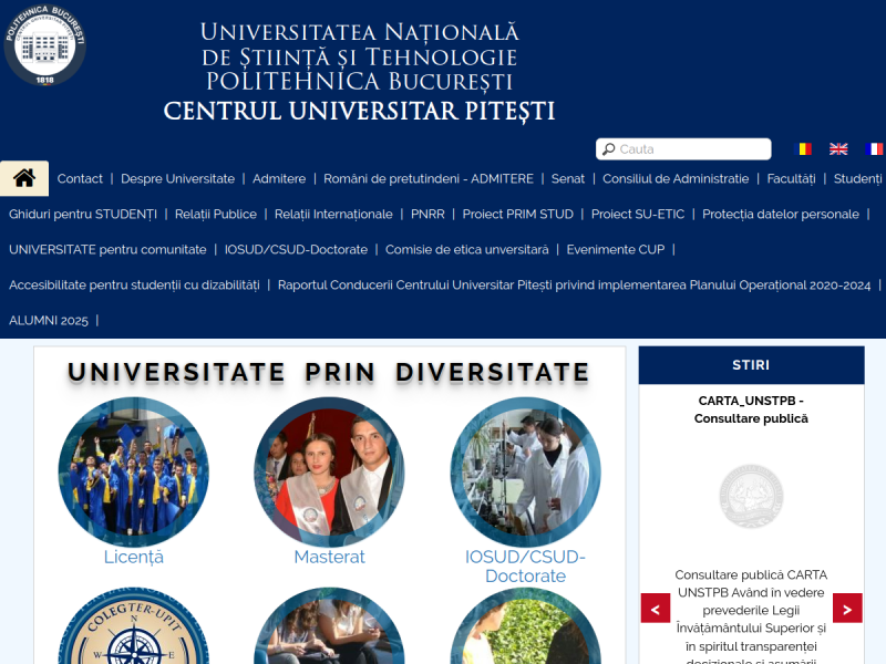 Imagine pentru website-ul unitatii: UNIVERSITATEA DIN PITEȘTI