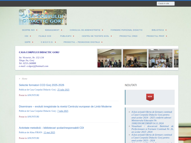 Imagine pentru website-ul unitatii: CASA CORPULUI DIDACTIC GORJ, MUNICIPIUL TÂRGU JIU