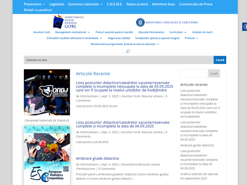 Imagine pentru website-ul unitatii: INSPECTORATUL ȘCOLAR JUDEȚEAN GORJ