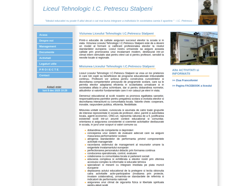 Imagine pentru website-ul unitatii: LICEUL TEHNOLOGIC "I.C. PETRESCU" STÎLPENI
