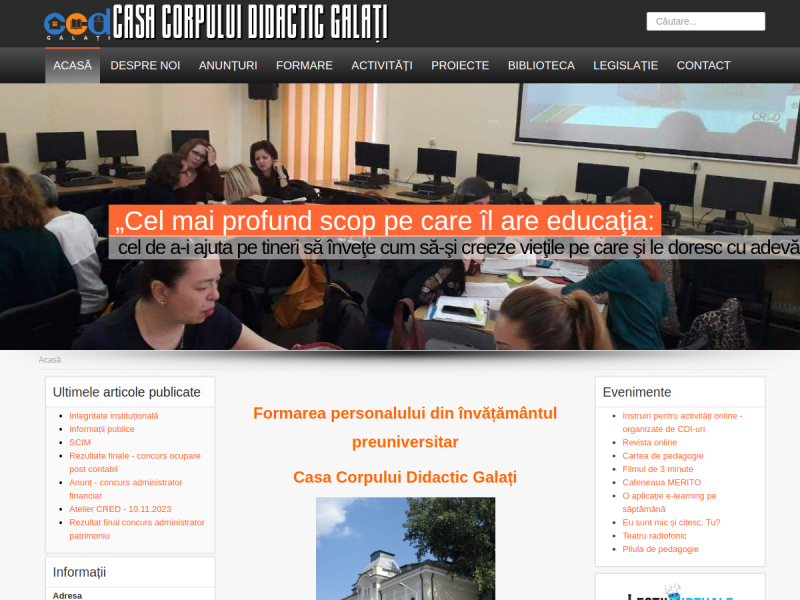 Imagine pentru website-ul unitatii: CASA CORPULUI DIDACTIC GALAȚI