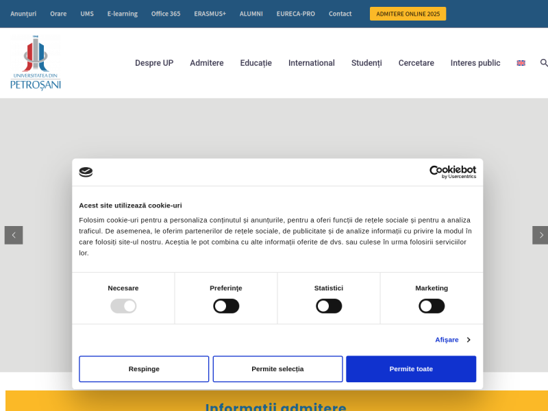 Imagine pentru website-ul unitatii: UNIVERSITATEA DIN PETROȘANI