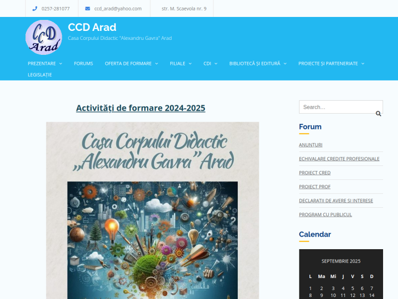 Imagine pentru website-ul unitatii: CASA CORPULUI DIDACTIC "ALEXANDRU GAVRA" ARAD