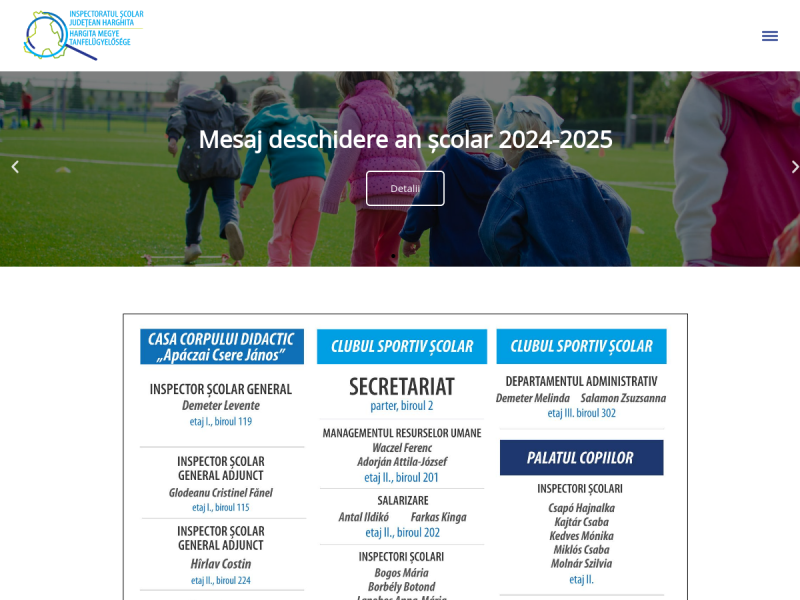 Imagine pentru website-ul unitatii: INSPECTORATUL ȘCOLAR JUDEȚEAN HARGHITA